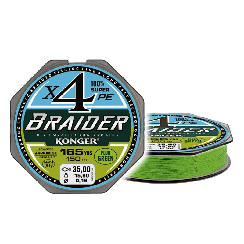 Wybór klientów Plecionka Braider X4 Fluo Green 0,04/150m