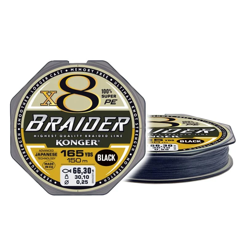 Plecionka Braider X8 Black 0,18/150m Ostatnie sztuki