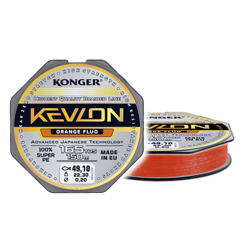 Wysoka jakość Plecionka Kevlon Orange Fluo X4 0,16/150m