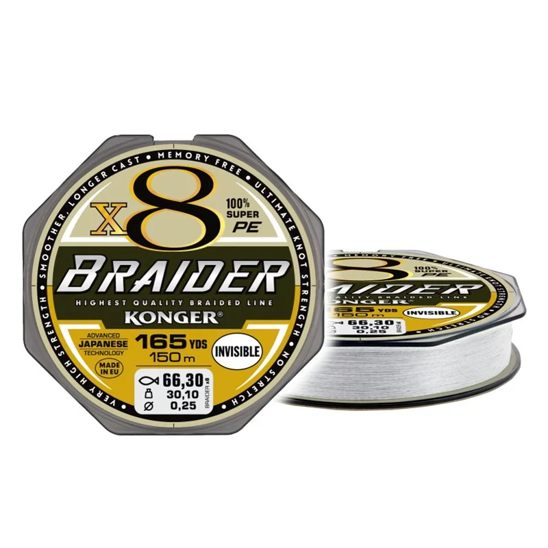 Oferta limitowana Plecionka Braider X8 Invisible 0,10m/150m