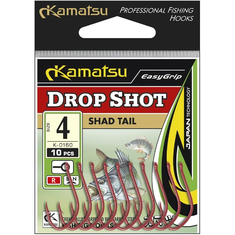 Popularny Haczyki Kamatsu Drop Shot Shad Tail 1 Czarny Nikiel Oczko