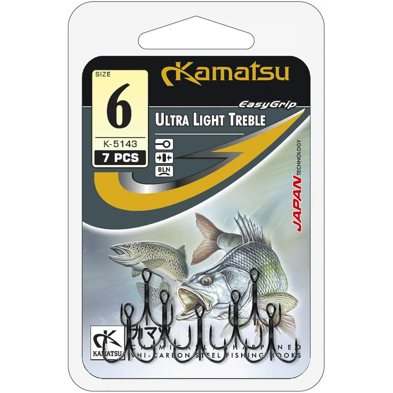 Kotwice Kamatsu Treble Hook Ultra Light 16 Czarny Nikiel Tani