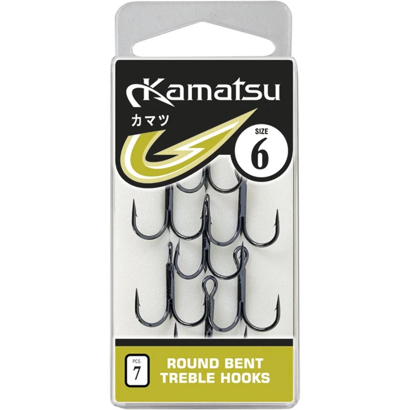 Kotwice Kamatsu Round Bent Treble 6 Czarny Nikiel Nie przegap