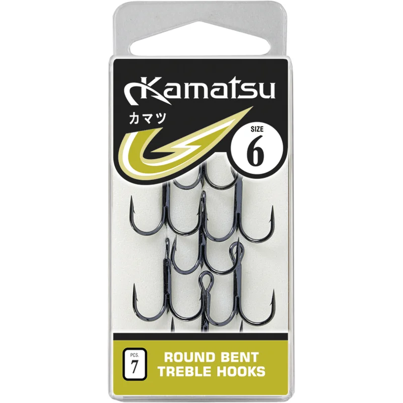 Szybka dostawa Kotwice Kamatsu Round Bent Treble 8 Czarny Nikiel