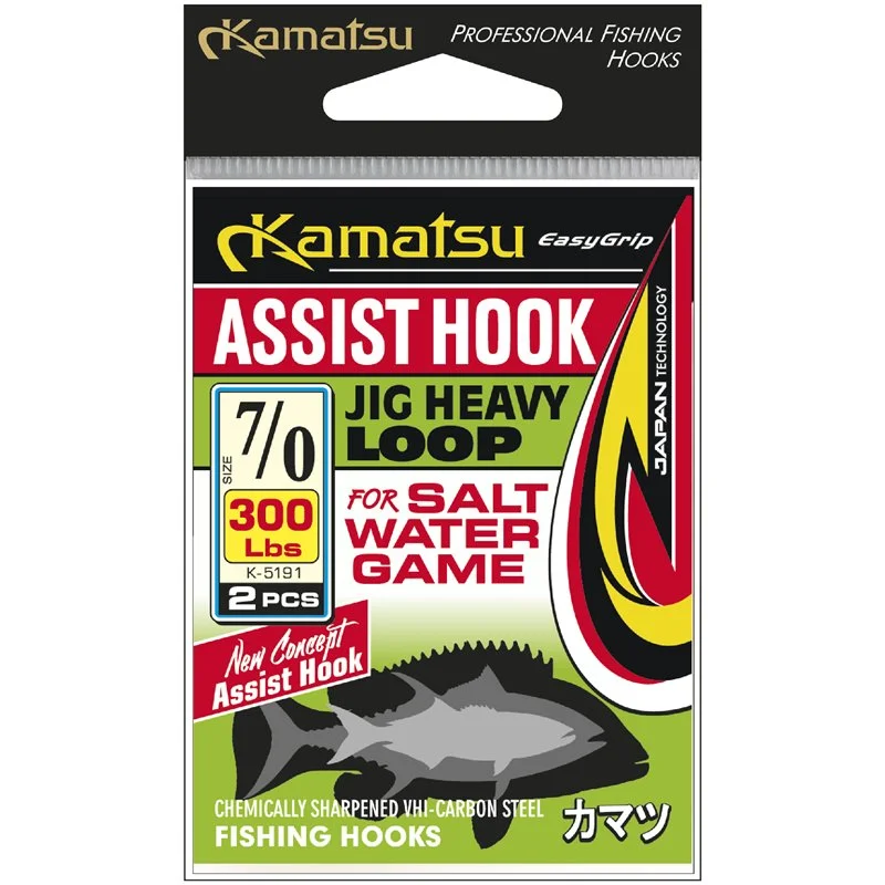 Haczyki Kamatsu Assist Hook Jig Heavy Loop 11/0 400lbs Cena promocyjna