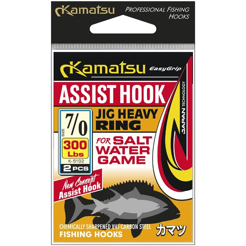 Nowość Haczyki Kamatsu Assist Hook Jig Heavy Ring 7/0 300lbs