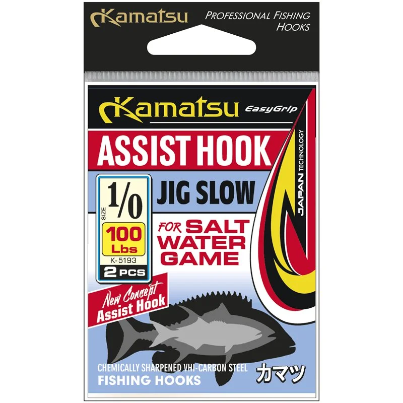 Haczyki Kamatsu Assist Hook Jig Slow 2/0 100lbs Nie przegap