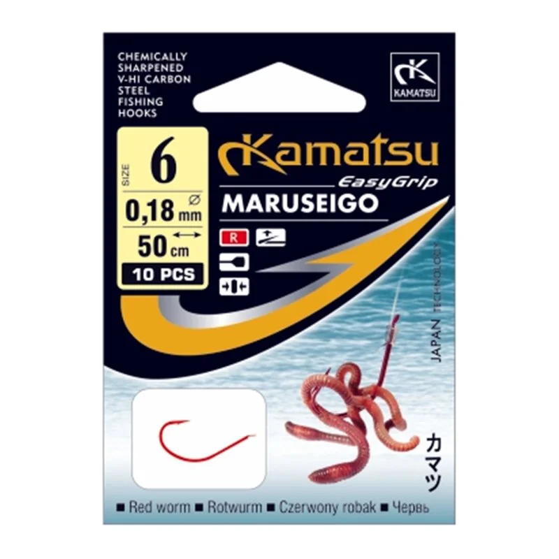 Przypony Kamatsu 50cm Czerwony robak Maruseigo 4 Cena promocyjna