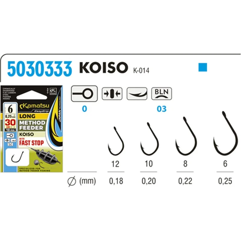 Ostatnie sztuki Przypony Kamatsu Method Feeder Long Koiso 10 Fast Stop