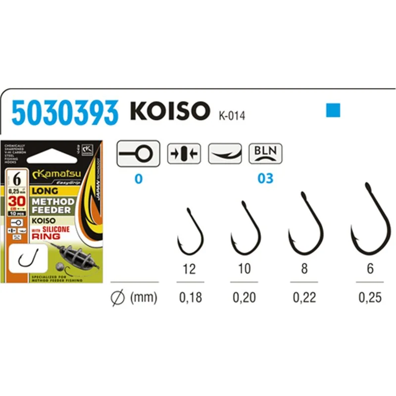 Przypony Kamatsu Method Feeder Long Koiso 12 z pierścieniem silikonowym Oferta czasowa
