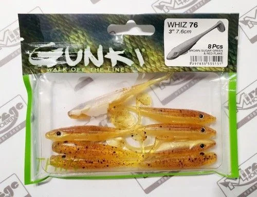 Nie przegap Przynęta GUNKI Whiz 7.6 cm Brown Sugar Green & Red Flake