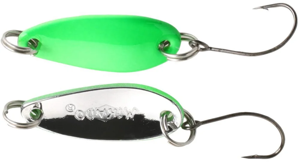 Bezpieczne zakupy Mikado BŁYSTKA WAHADŁOWA MINI SPOON 2.4cm/1.5g FLUO ZIELONO SREBRNA