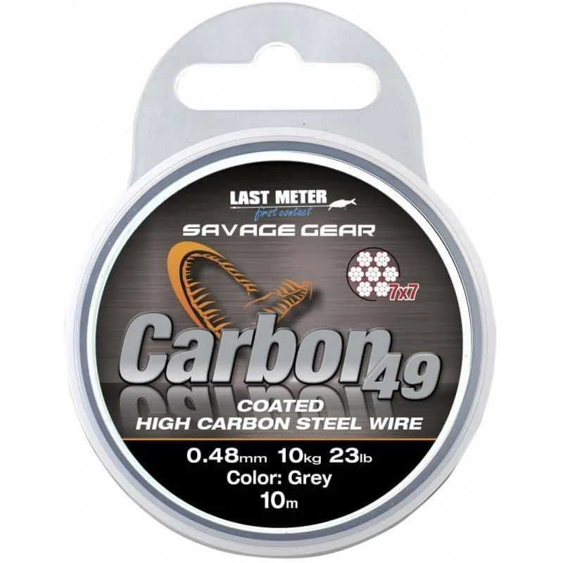 Zniżka CARBON49 STEELWIRE 10M0.70MM23KG50LBS CG