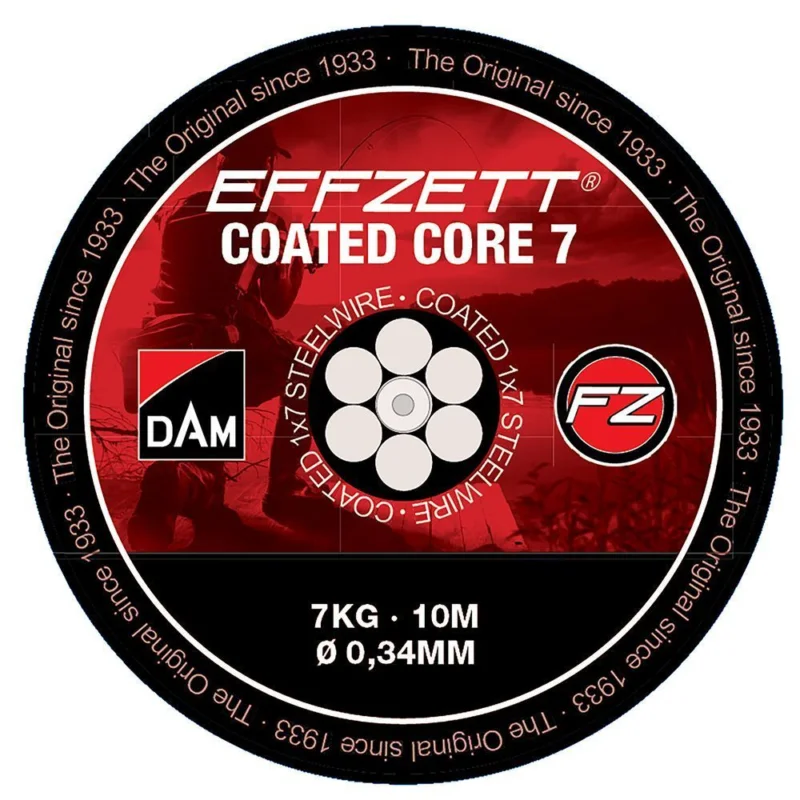 Dostępne od ręki Materiał Przyponowy DAM EFFZETT COATED CORE7 10M 7KG BLACK
