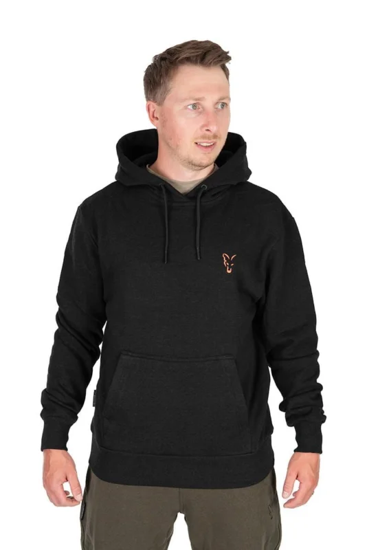 Tani Bluza Fox Collection Hoody Black & Orange - L