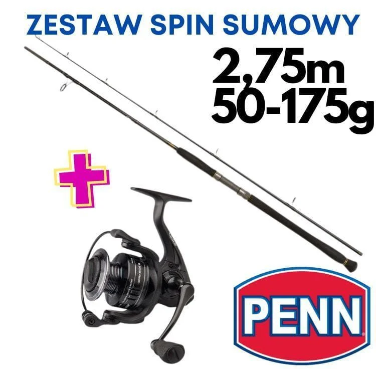 Hit cenowy Zestaw Uniwersalny na Suma PENN LEGION CAT GOLD 2,75m / 50-175g+Kołowrotek Dam8000