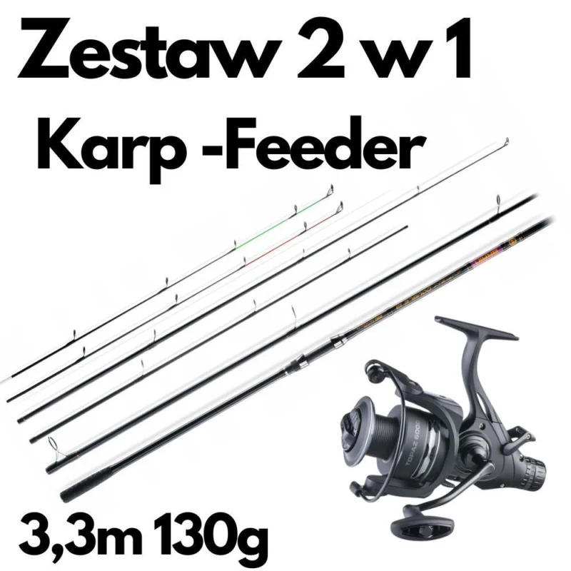 Zestaw 2w1 Karp Feeder Brain Apex 330cm 3.25lb 130g+Topaz 6000 Zniżka