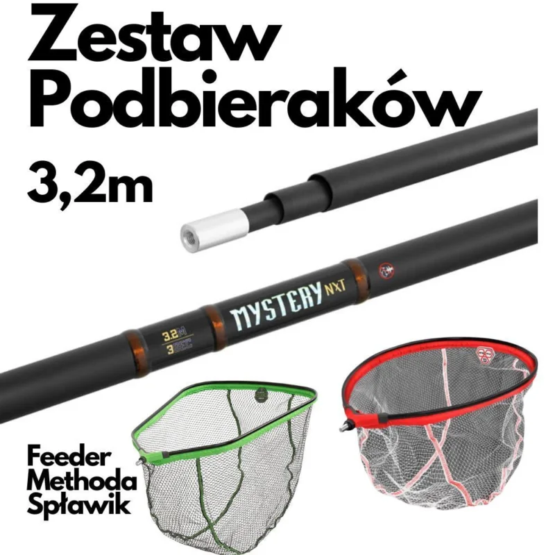 Nowość Zestaw Podbieraków Feeder Spławik Metoda Delphin