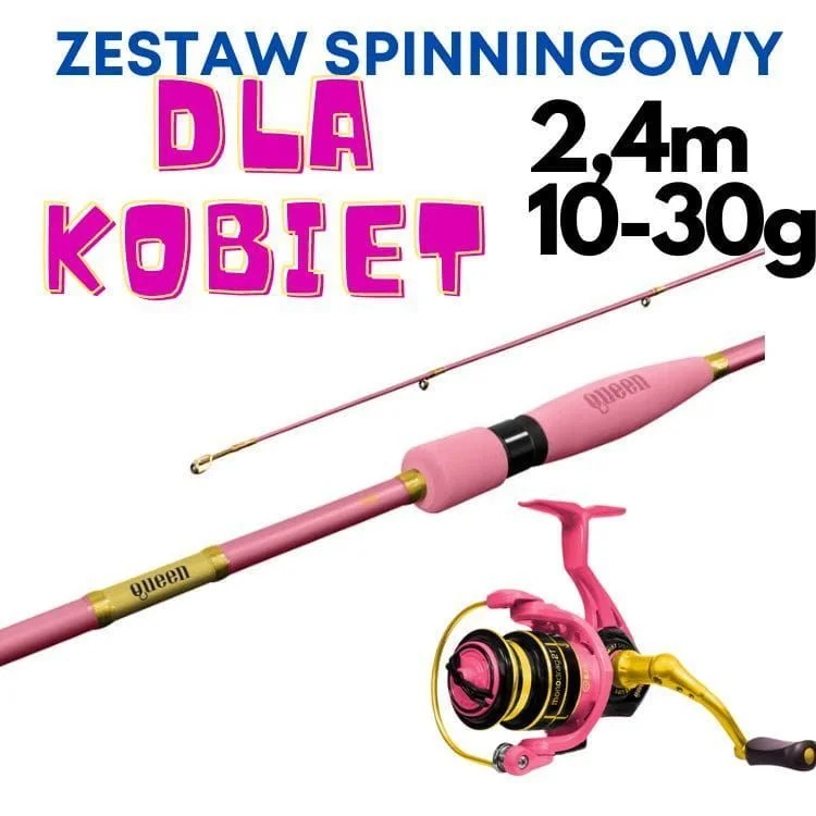 Oferta limitowana Zestaw Spinningowy dla Kobiet Delphin 2,4m do 30g