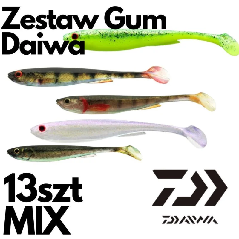 Nowy Zestaw Gum na Verta Daiwa PX Slim Shad Y 16cm - 13szt.