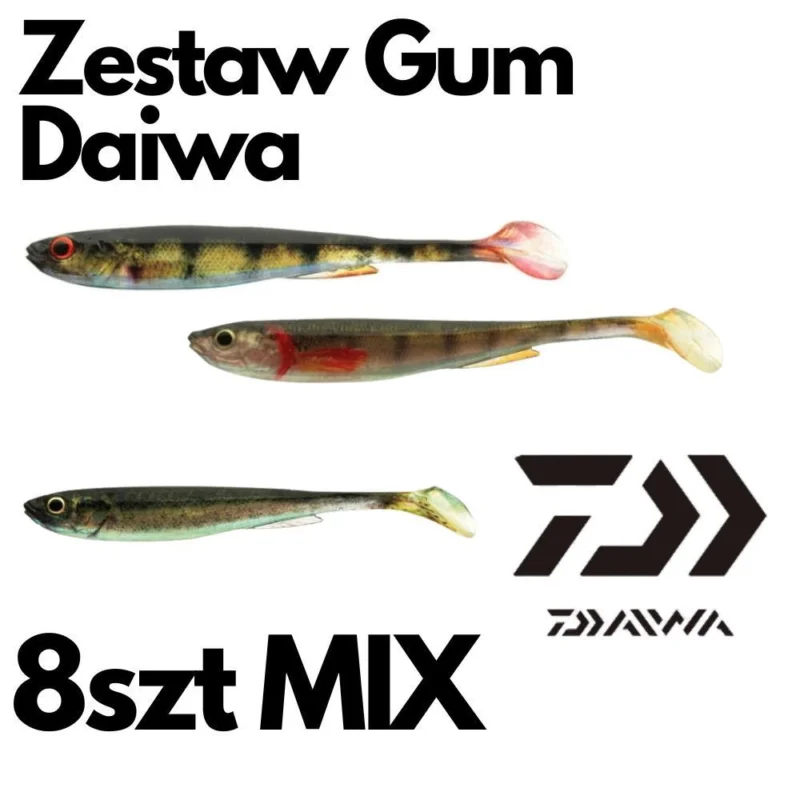 Ostatnie sztuki Uniwersalny Zestaw Gum na Sandacza Daiwa PX Real Slim 8szt.