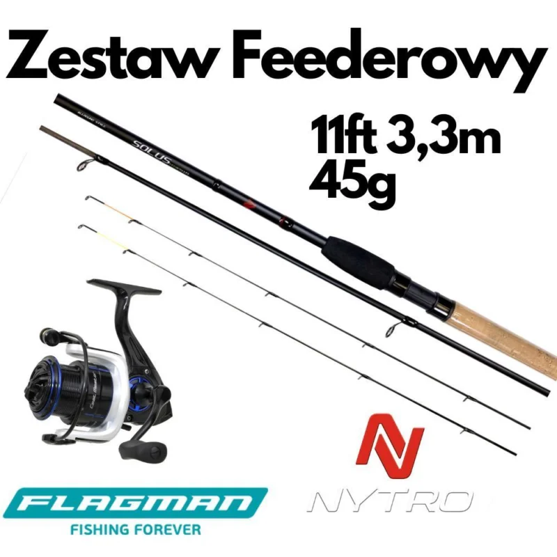 Hit sprzedaży Zestaw Feederowy NYTRO Solus 330cm 45g + Flagman Cast M 4000