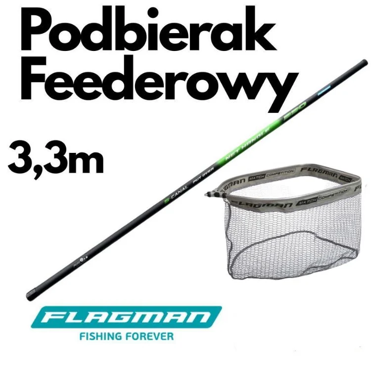 Podbierak Feederowy Kosz + Sztyca Flagman 3,3m Taniej
