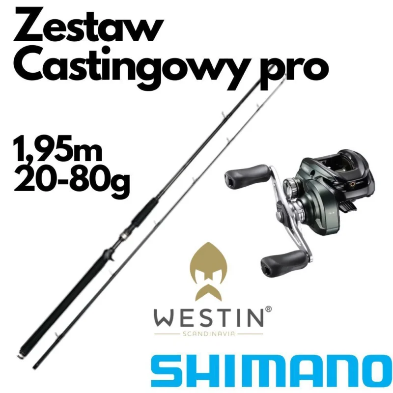 Zestaw Castingowy Pro Westin1,95m 20-80g + Shimano Curado Dostępne od ręki