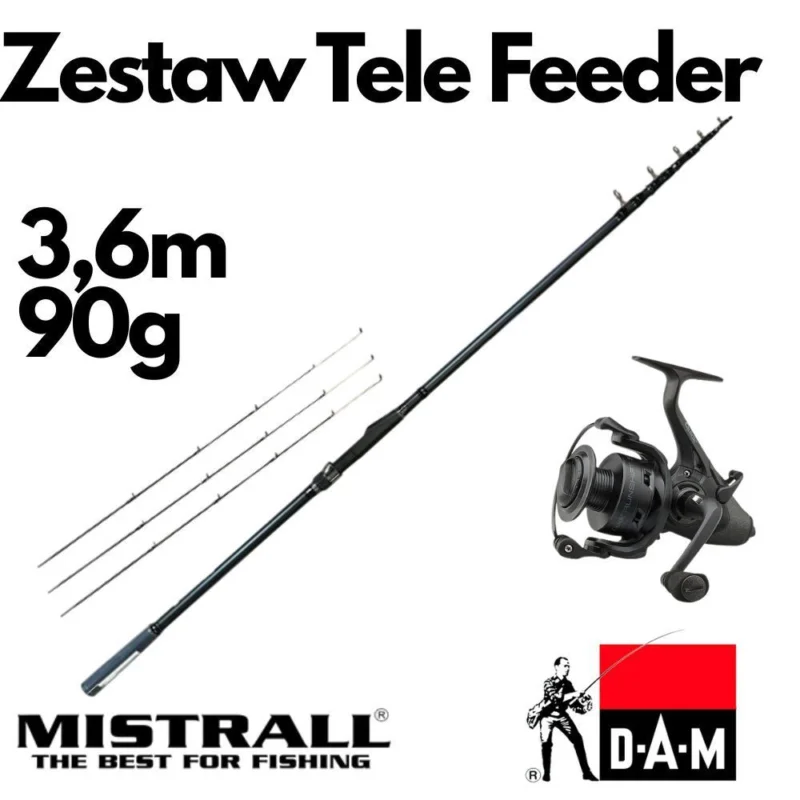 Zestaw Telefeeder Mistrall 3,6m 90g + Dam 4000 FS Tylko dziś