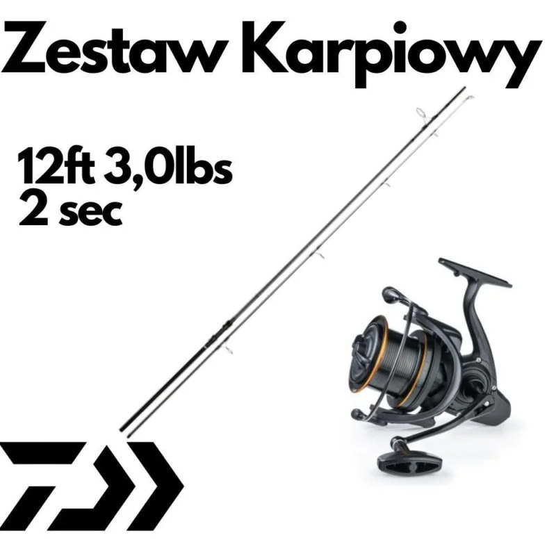 Wyjątkowa oferta Zestaw karpiowy Daiwa Black Widow 360cm 3,50lb + Omicron MK2