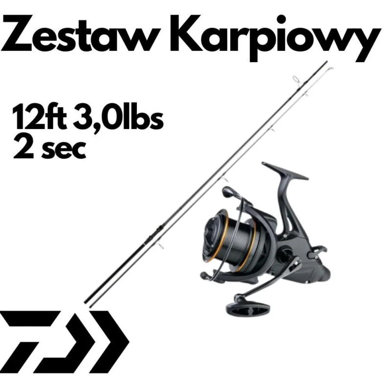 Zestaw karpiowy Daiwa Black Widow 360cm 3,50lb + Omicron FS MK2 Obniżka ceny