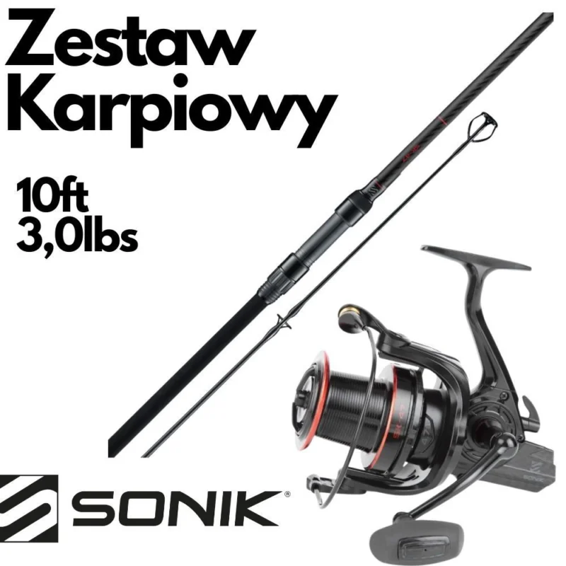 Zestaw Karpiowy Sonik SK-47 10ft 3m 3lb Carbon 10000 Darmowy zwrot
