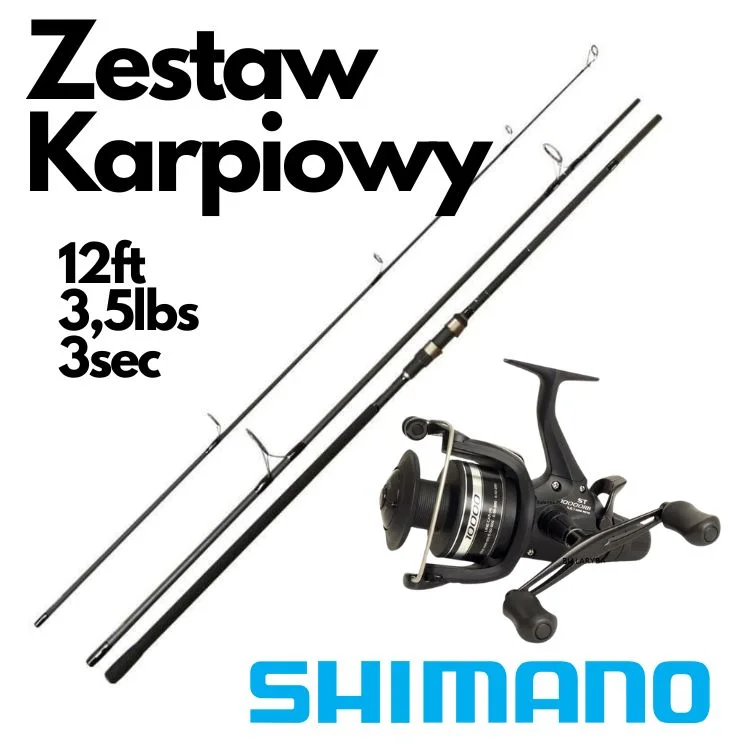 Zestaw Karpiowy Shimano 3,66m 3,5lbs 3 cz. + Bait Runner 10000 Hit sprzedaży