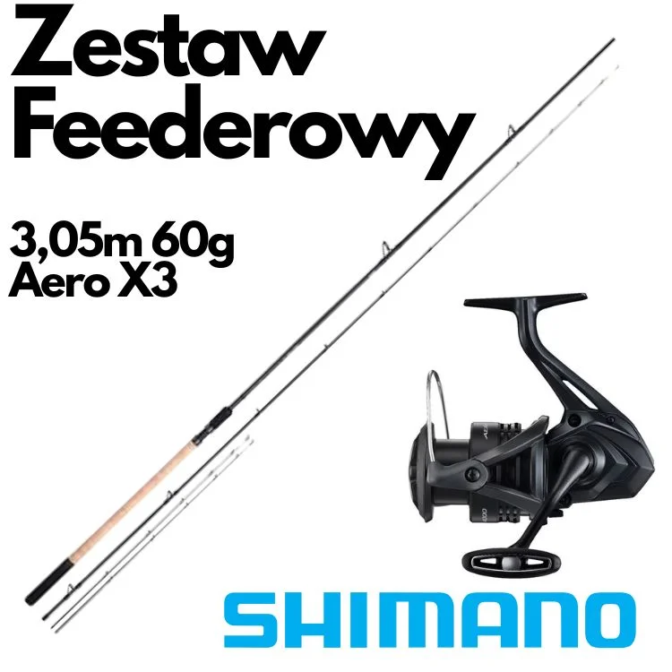 Zestaw Feederowy Shimano Aero X3 3,05m 60g + Aero 4000 Najlepsza cena