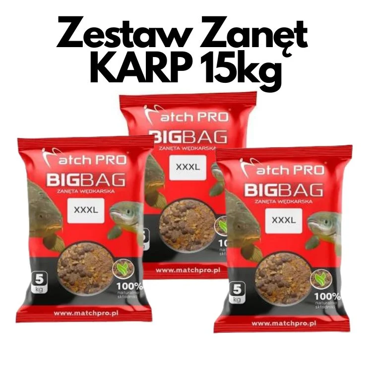 Łatwy zwrot Zestaw Zanęt MatchPro 15kg na Karpia Scopex Truskawka