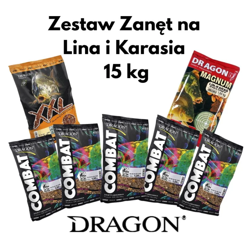 Zestaw Zanęt na Lina i Karasia Dragon 15kg Tylko dziś