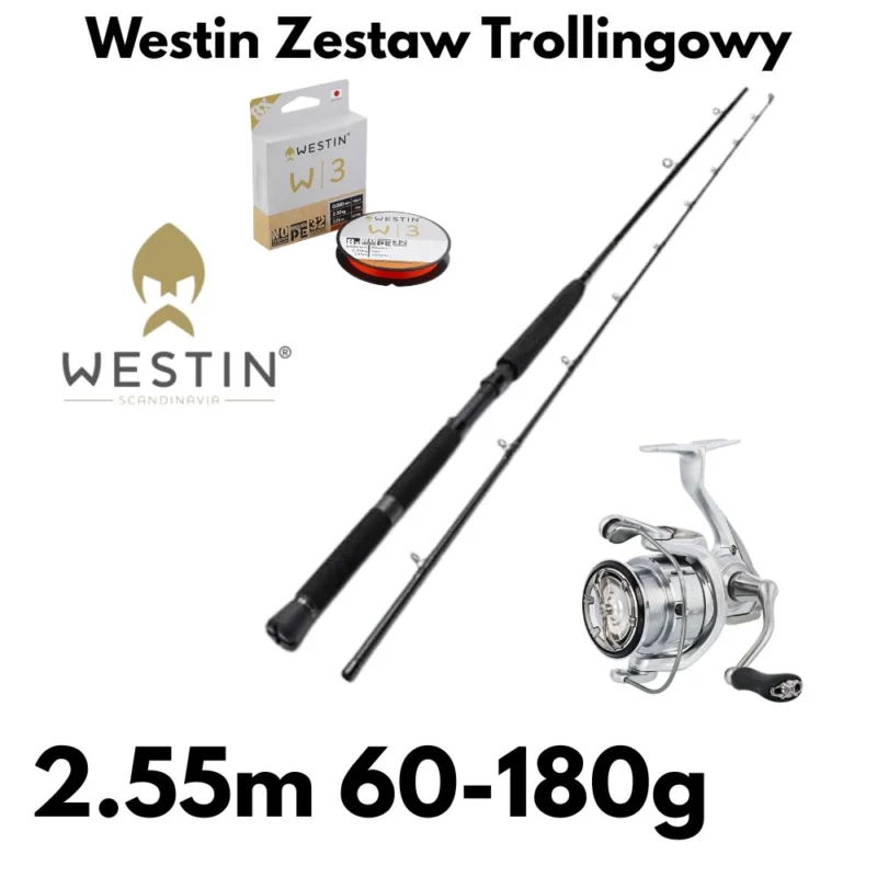 Oferta limitowana Westin W3 Zestaw Trolingowy 2,55m 180g + 5000FD