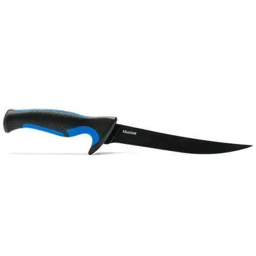 Nóż do filetowania Mustad 17,5cm niebiesko-czarny Szybka dostawa