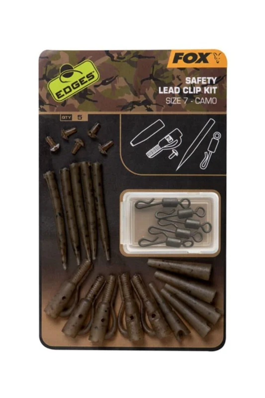 Fox Edges Camo Safety Lead Clip Kit Size 7 Bestseller