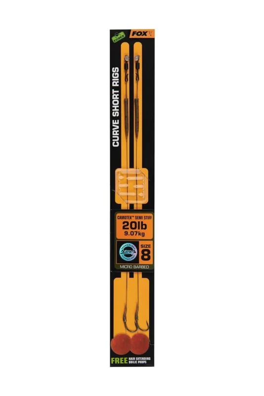 Przypony Fox Edges Curve Short Camotex Semi Stiff Ready Rigs #8 / 20lb - 2szt. Hit cenowy