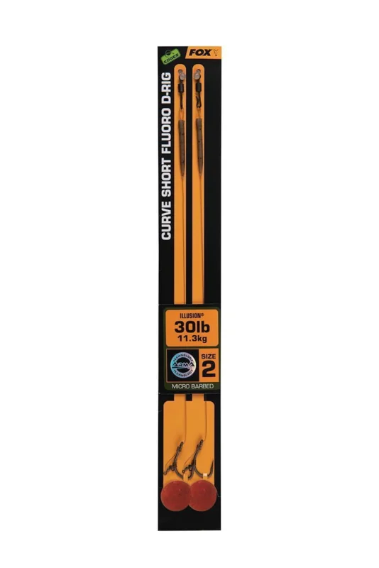 Przypony Fox Edges Curve Short Fluoro D-Rig Ready Rigs #2 / 30lb - 2szt. Zamów teraz