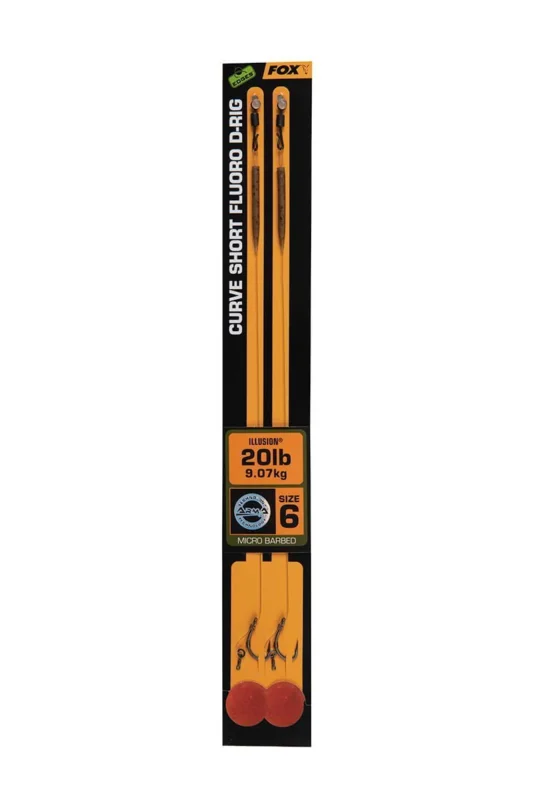 Obniżka ceny Przypony Fox Edges Curve Short Fluoro D-Rig Ready Rigs #6 / 20lb - 2szt.