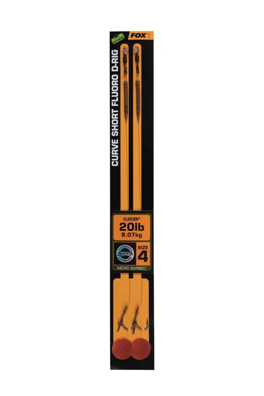 Niska cena Przypony Fox Edges Curve Short Fluoro D-Rig Ready Rigs #4 / 20lb