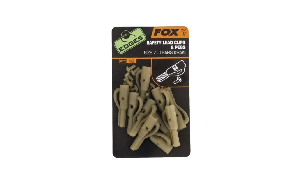 Nowy FOX EDGES Lead Clip + Pegs - Size 7 Khaki
