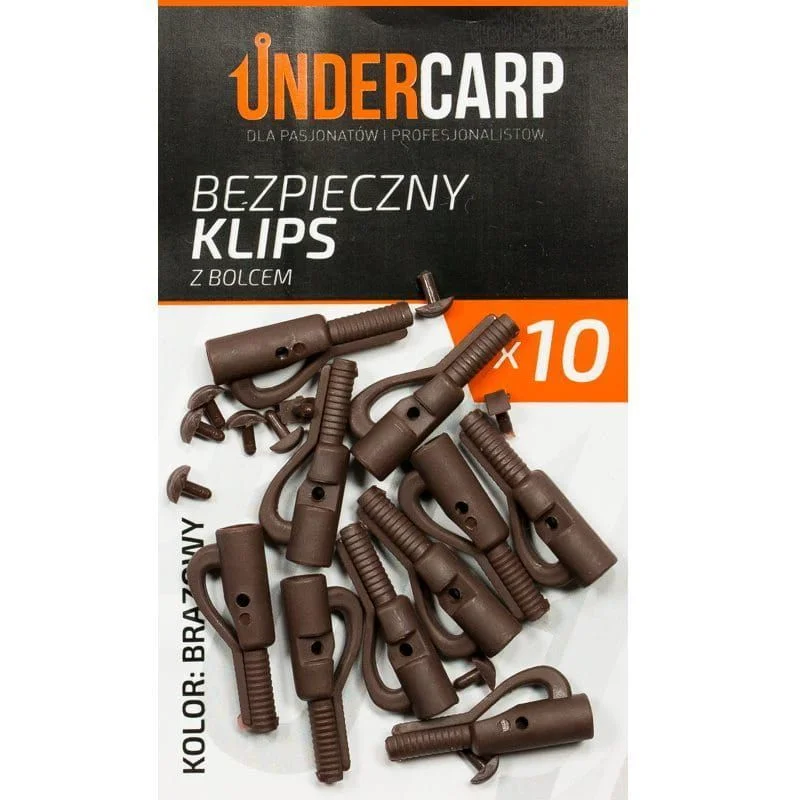 Undercarp Bezpieczny klips brązowy z bolcem Zniżka