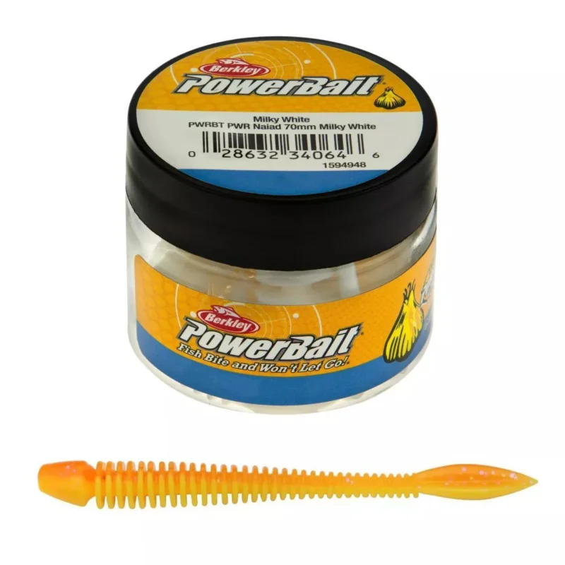 Nie przegap Gumy Berkley PowerBait Flail 5cm - F Orange/S Yellow