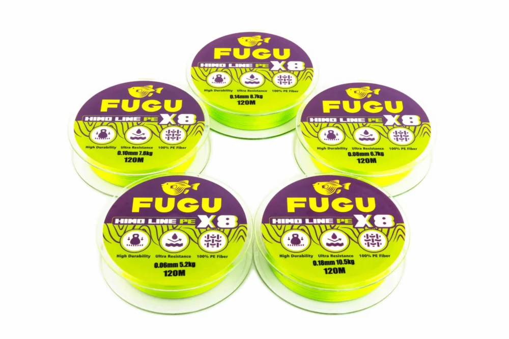 Wysoka jakość FUGU Plecionka Himo Line 8x Fluo Green 120m