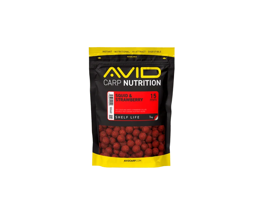 Avid Kulki proteinowe Carp Squid & Strawberry 1kg 15mm Obniżka ceny