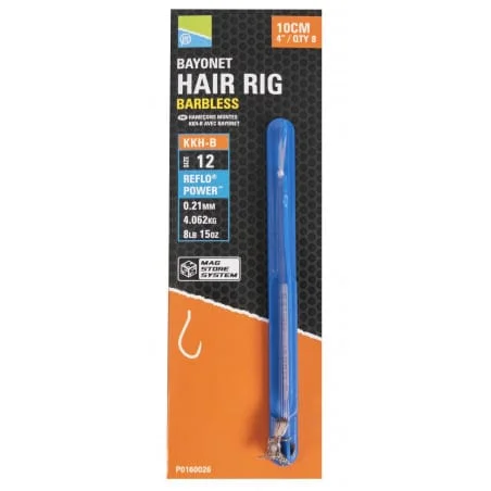 Preston Przypony z igłą KKH-B Bayonet Mag Store Hair Rigs 10cm rozm.12 Nowy