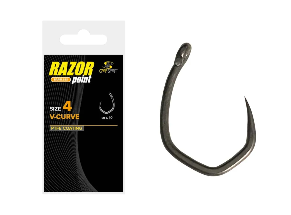 Carp Spirit Haczyki Razor V-Curve Barbless Hook #8 Dostępne od ręki